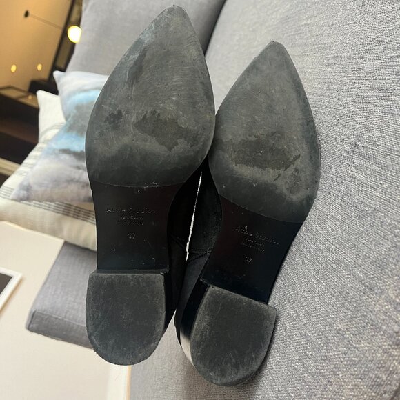Acne Studios Suede Jensen Ankle Chelsea Boots Black women's size 7/37 Used - Picture 10 of 11